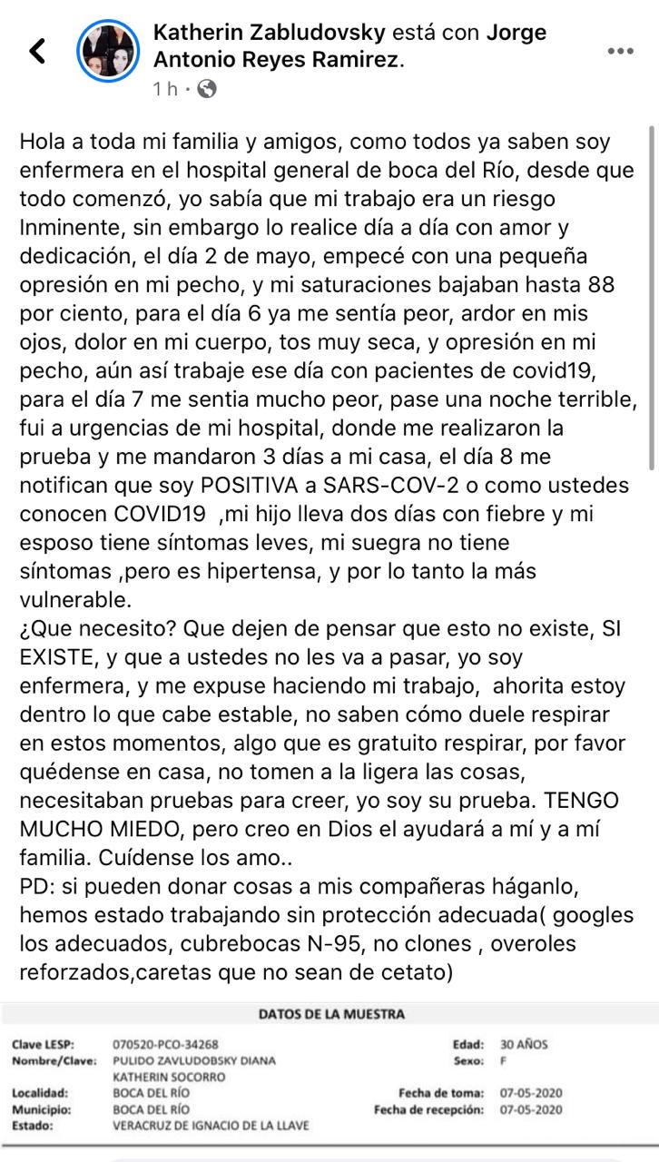 Enfermera denuncia que dio positivo a Covid-19 en Hospital de Boca por falta de protección