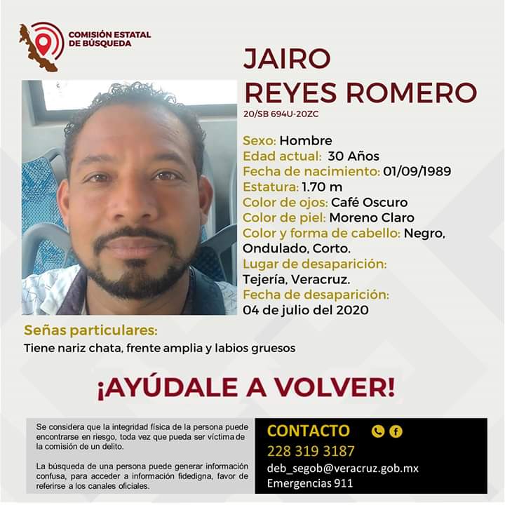 Reportan desaparición de joven en Tejería