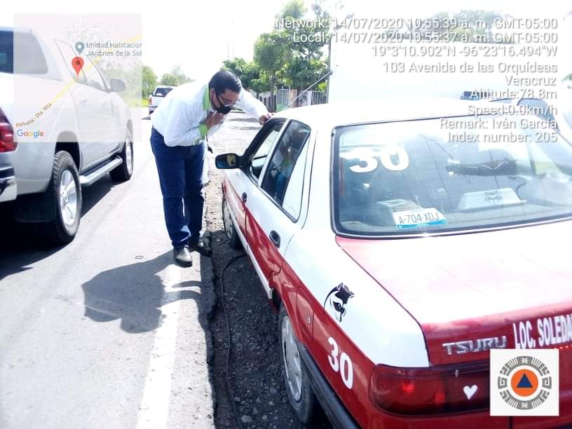 Implementan operativo contra el COVID-19 en unidades del transporte público en Soledad de Doblado
