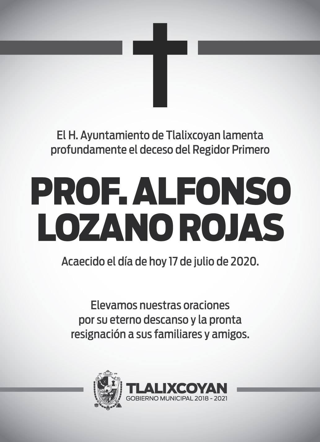 Regidor primero de Tlalixcoyan muere por Covid-19