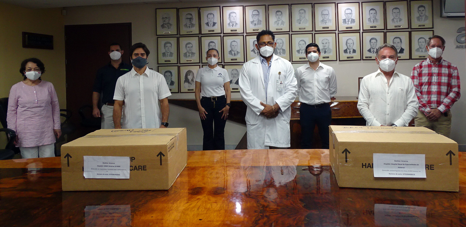 Agentes Aduanales donan ventiladores a hospitales de Veracruz para atender a pacientes con COVID
