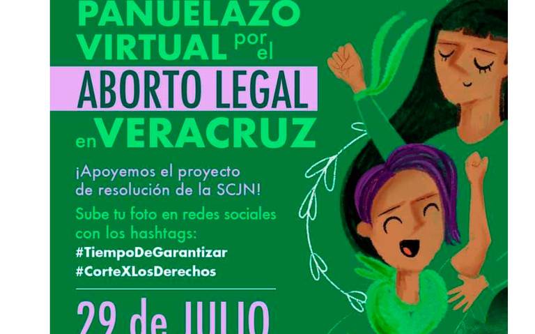 Pañuelazo virtual por el aborto legal en Veracruz, iniciativa para apoyar resolución de SCJN