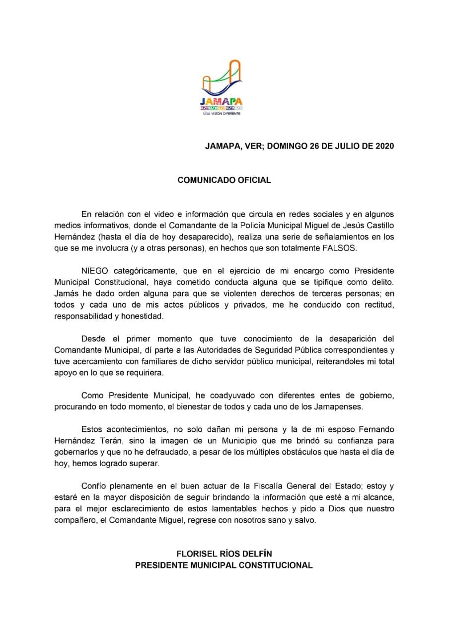 Alcaldesa de Jamapa rechaza estar involucrada en la desaparición de personas
