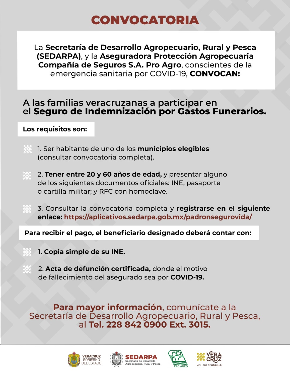 Productores y ganaderos serán apoyados con 15 mil pesos de gastos funerarios por Covid-19