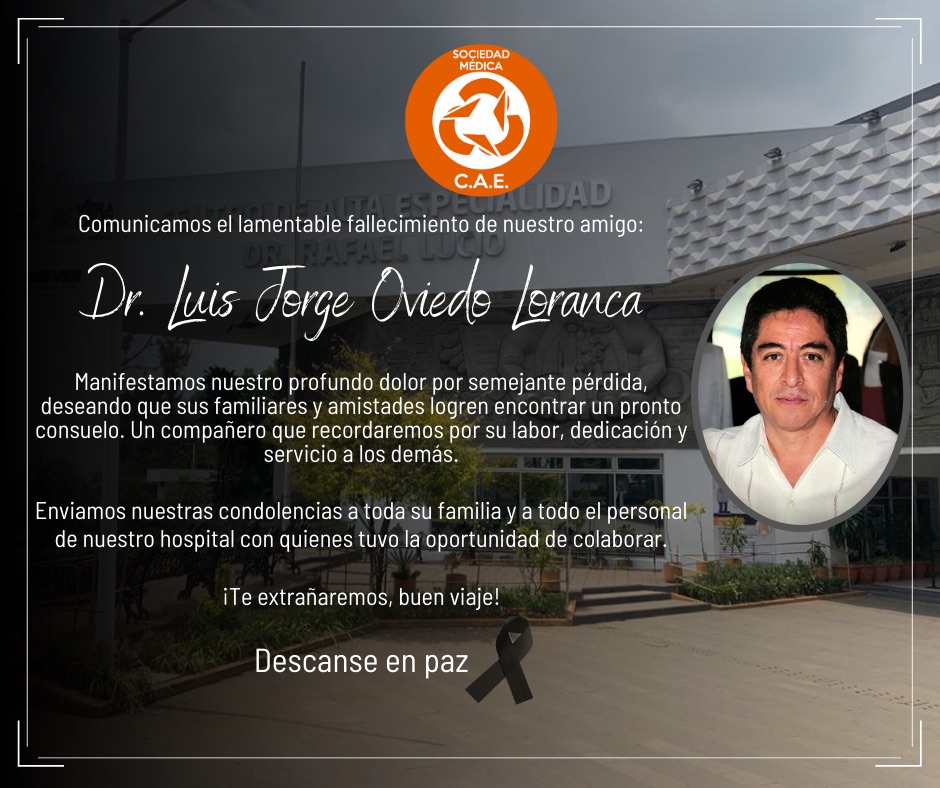 Covid: Muere el médico del CAE, Luis Jorge Oviedo, es el cuarto durante la pandemia