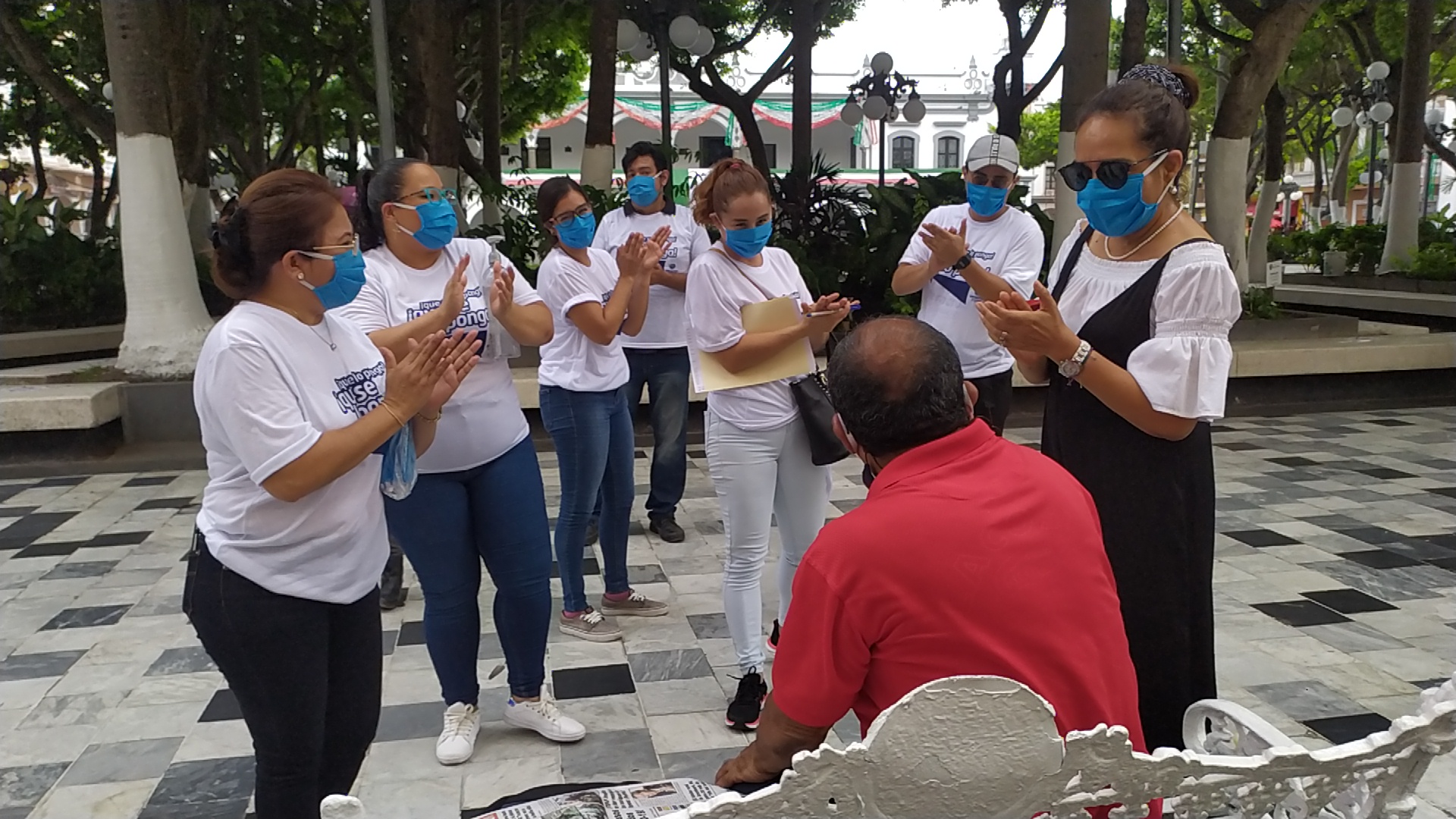 Promueven uso del cubrebocas para evitar contagios del coronavirus en Veracruz puerto