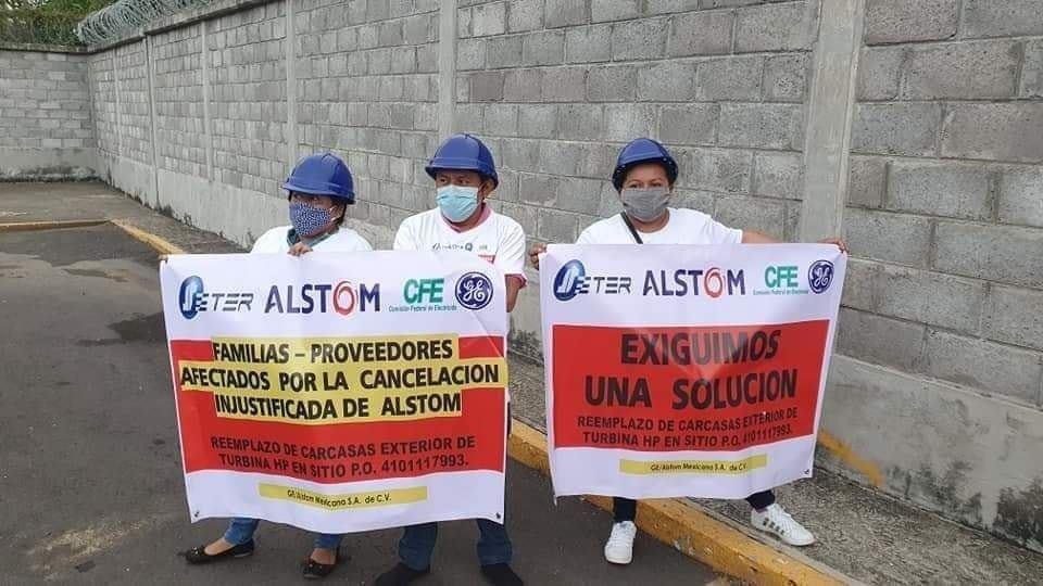 Protestan contra Alstom-GE en Laguna Verde por adeudos desde hace cinco años