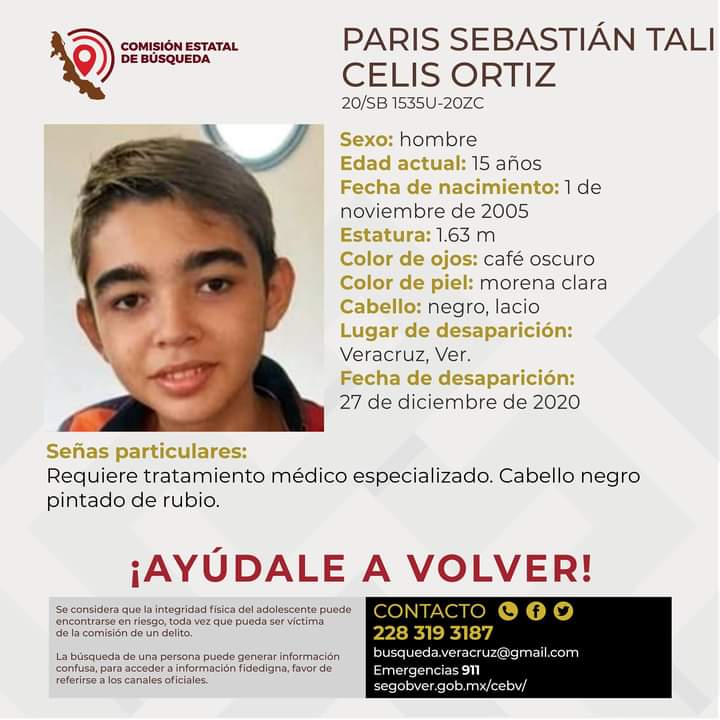 Reportan desaparición de menor de edad en Veracruz puerto