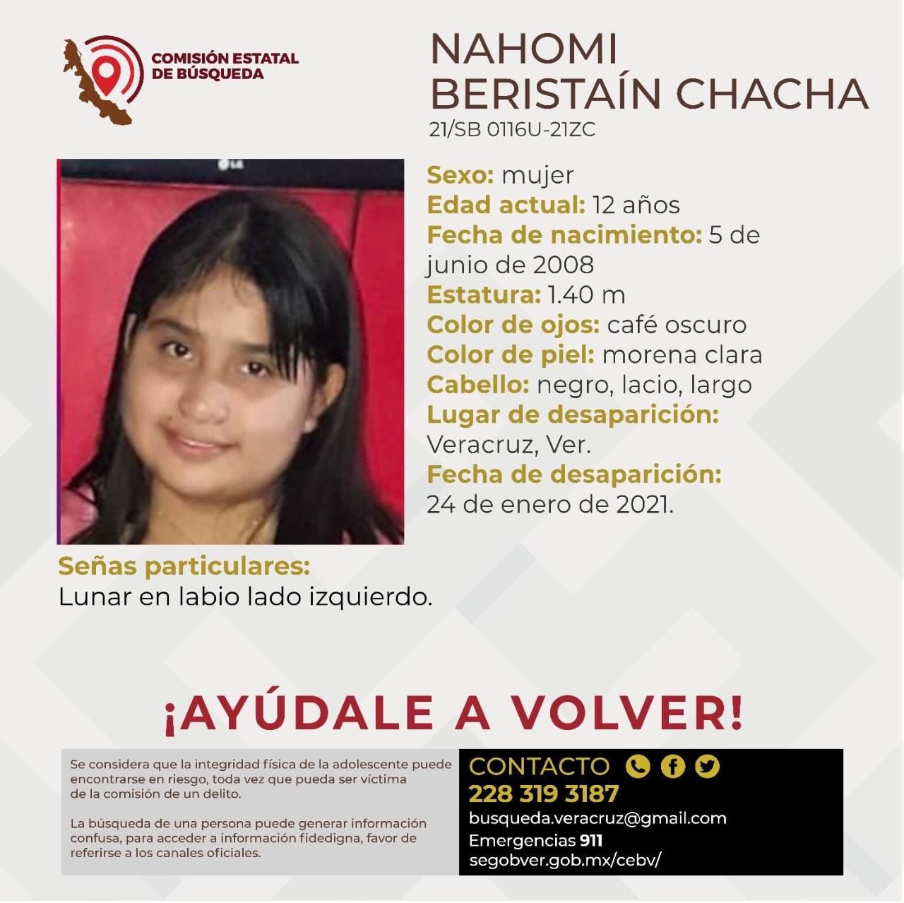 Desaparece una niña en Veracruz puerto