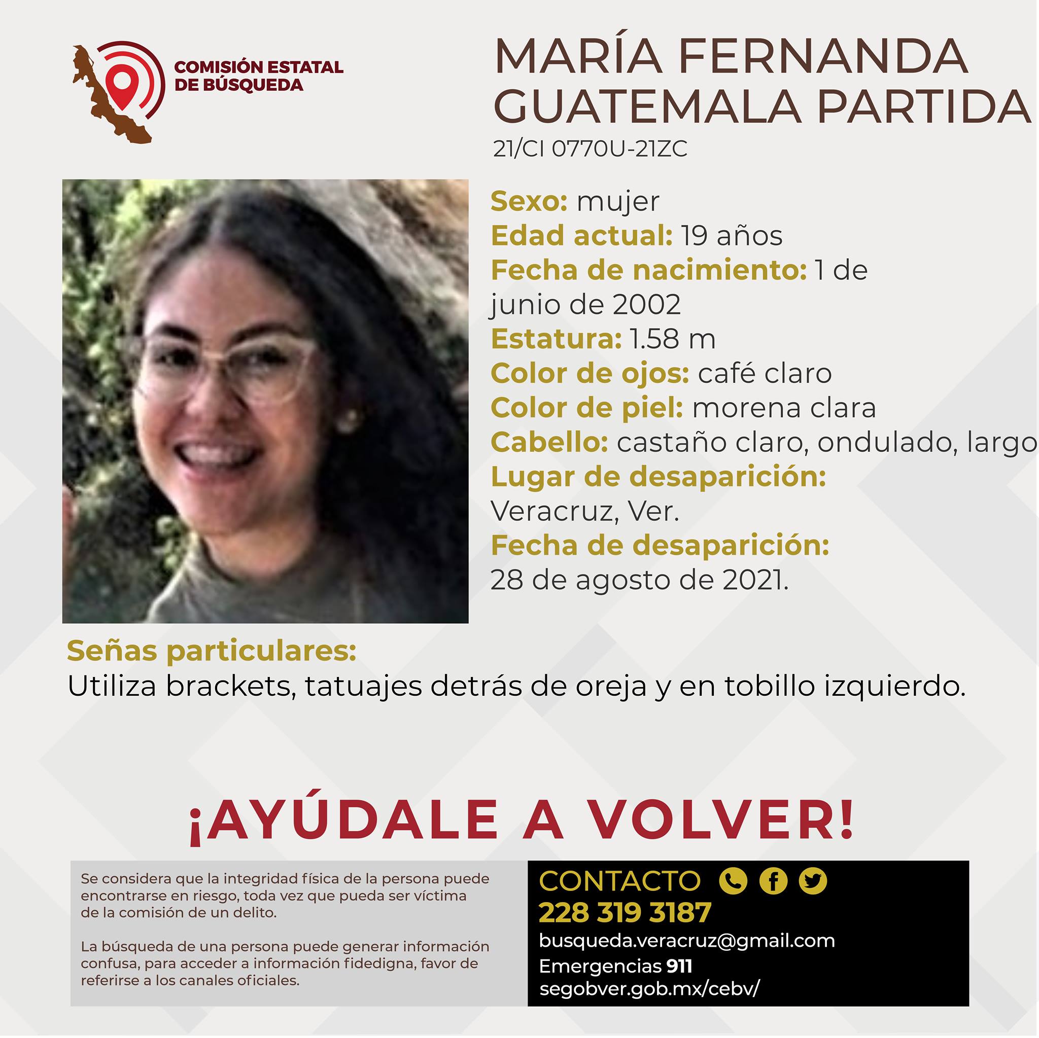 María Fernanda Guatemala cumple 12 días desaparecida, abordó un taxi en Río Medio