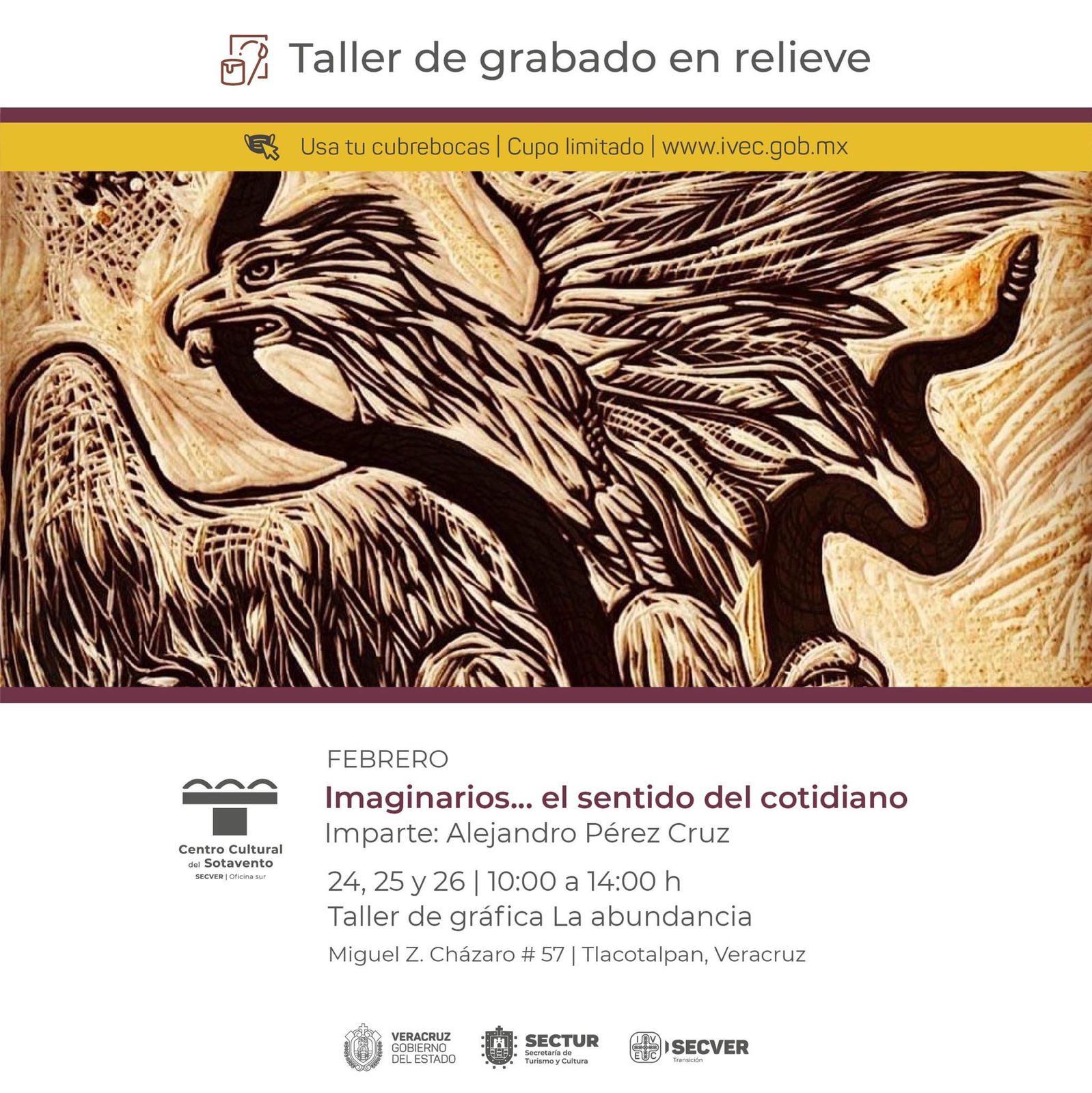 Centro Cultural Sotavento invita al taller de grabado Imaginarios el sentido del cotidiano