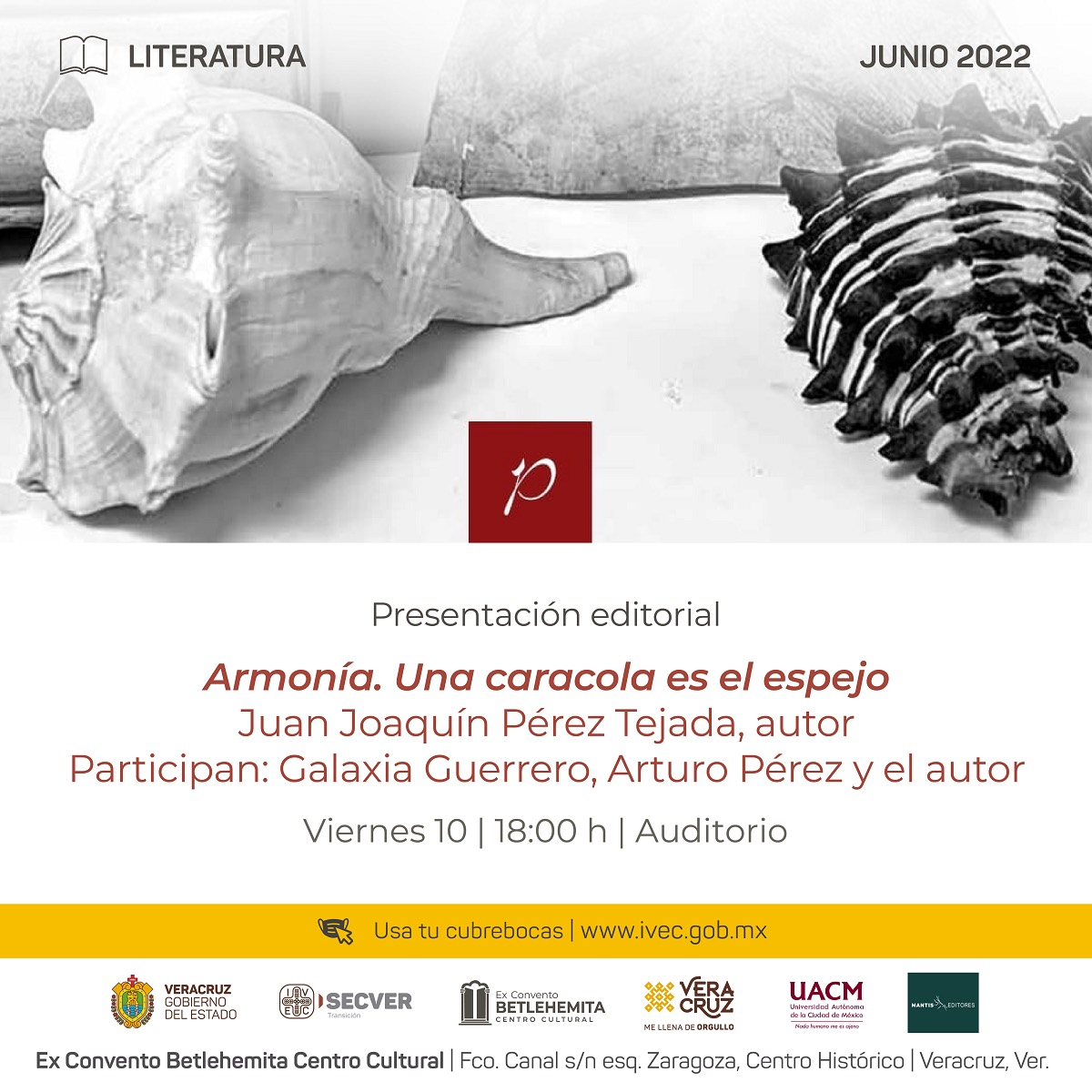 Este viernes presentación del libro Armonía. Una caracola es el espejo, en Veracruz