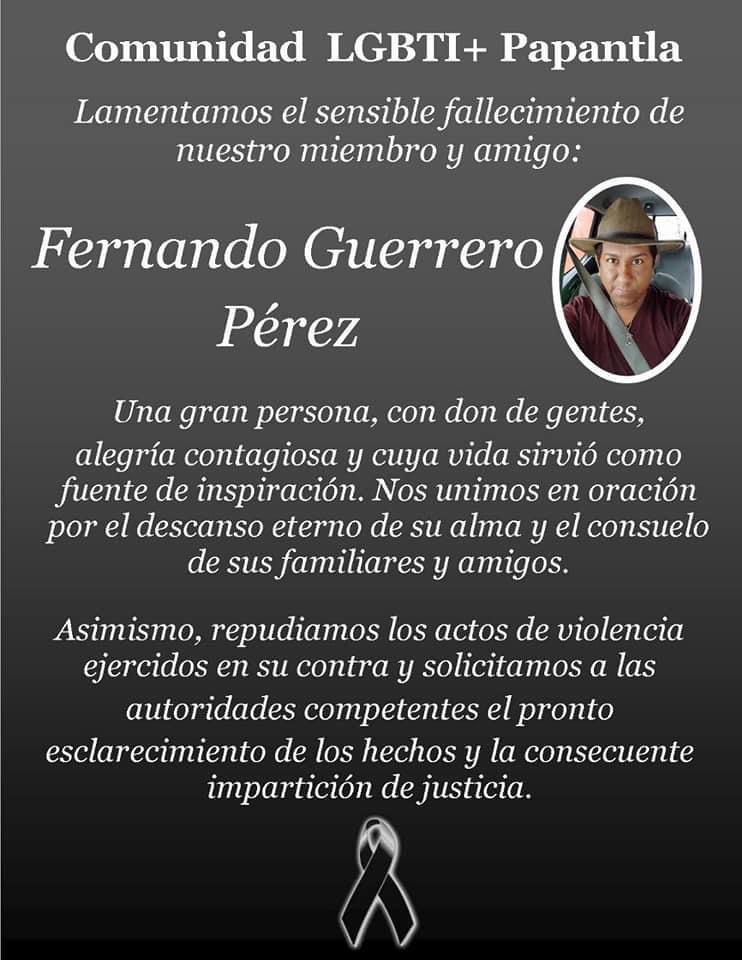 Exigen justicia para Fernando Guerrero crimen de odio en Papantla