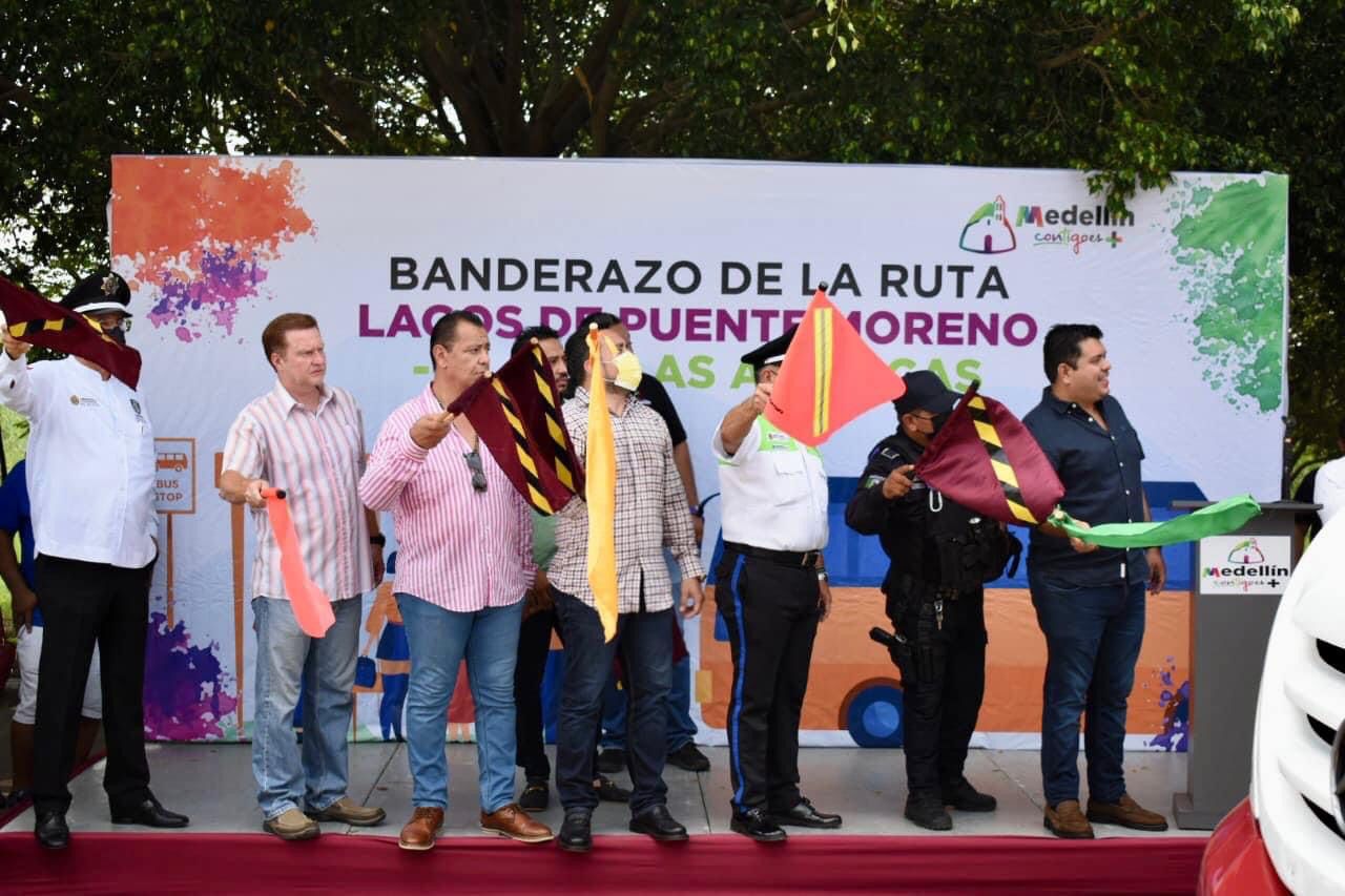 Dan banderazo a la ruta Lagos de Puente Moreno-plaza Américas