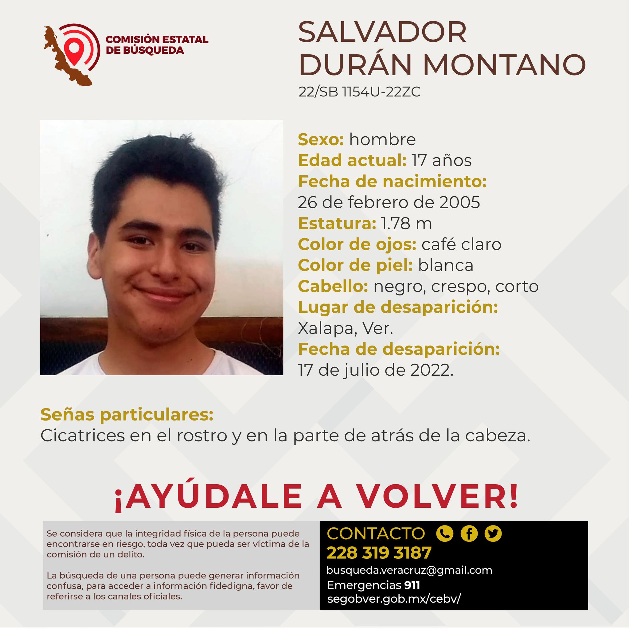 Reportan desaparición de adolescente en Xalapa