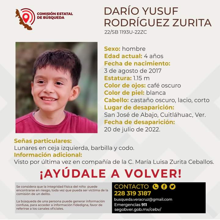 Reportan desaparición de tres menores de edad en la zona centro