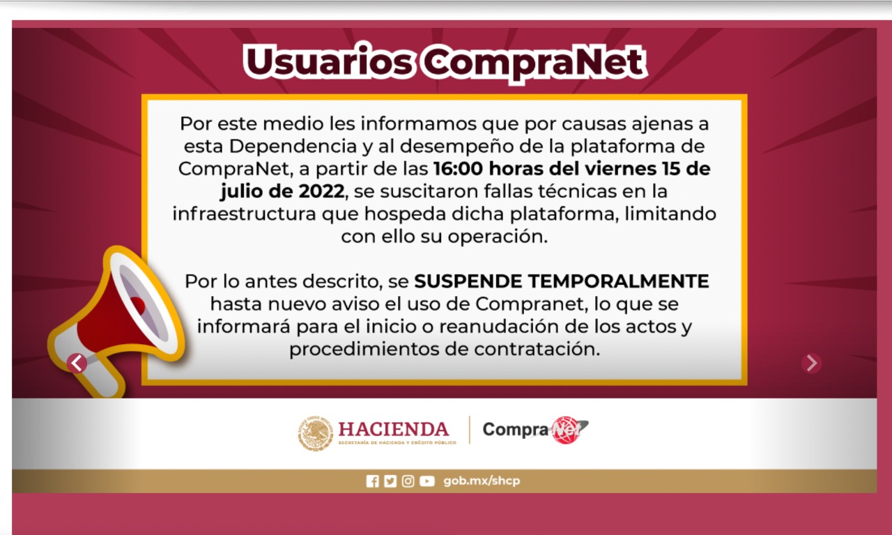 Seis días sin Compranet: las compras del gobierno quedan en incertidumbre y con riesgo de impugnacio