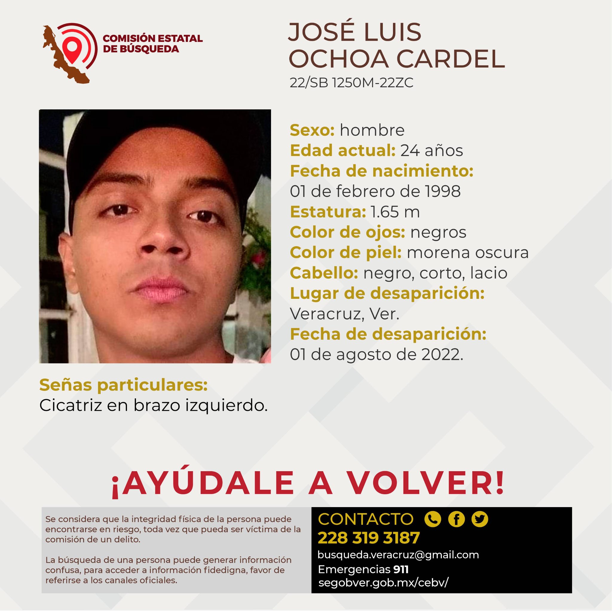 Reportan la desaparición de un joven en Veracruz puerto