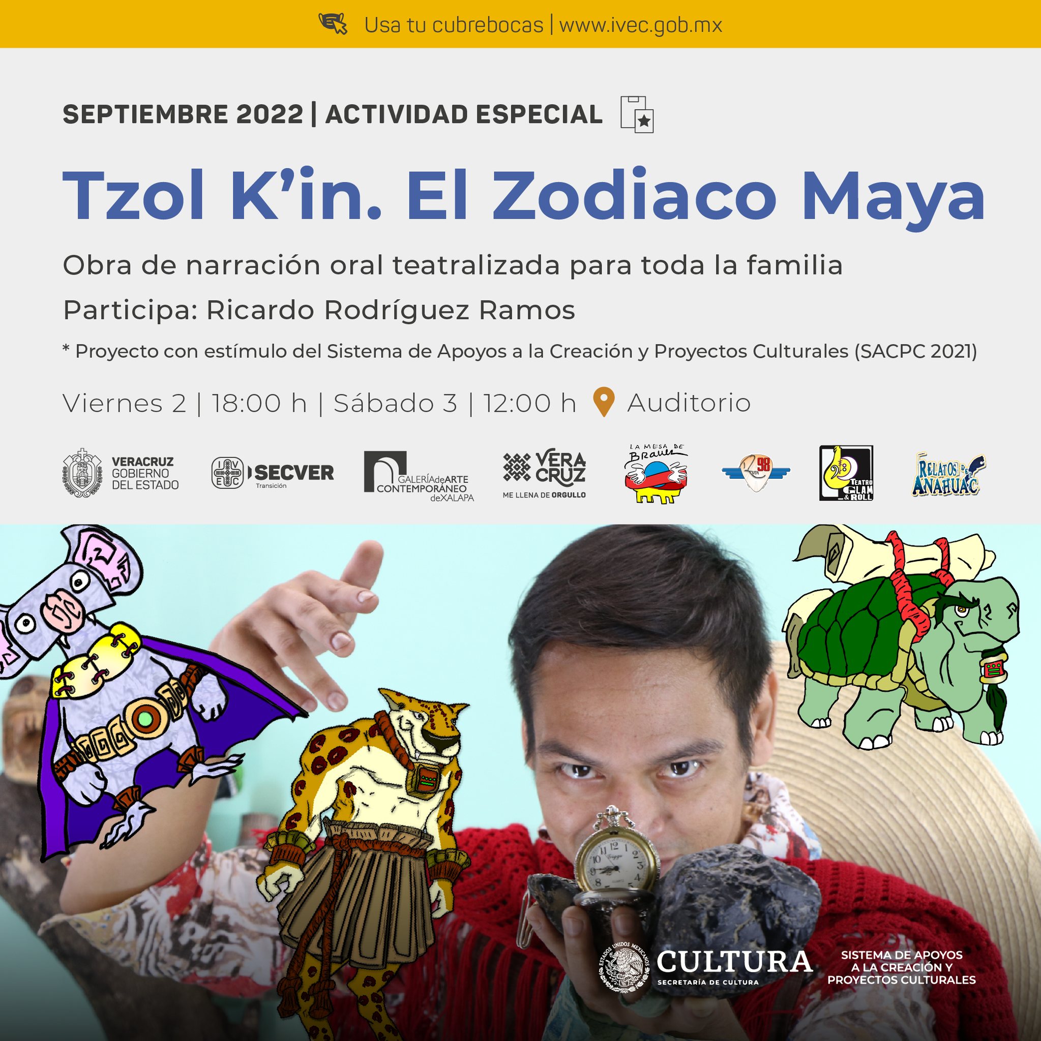 GACX invita al espectáculo de narración oral Tzol Kin. El Zodiaco Maya