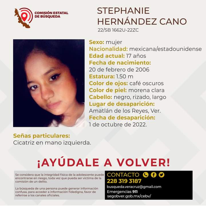 Reportan desaparición de joven mujer en Amatlán