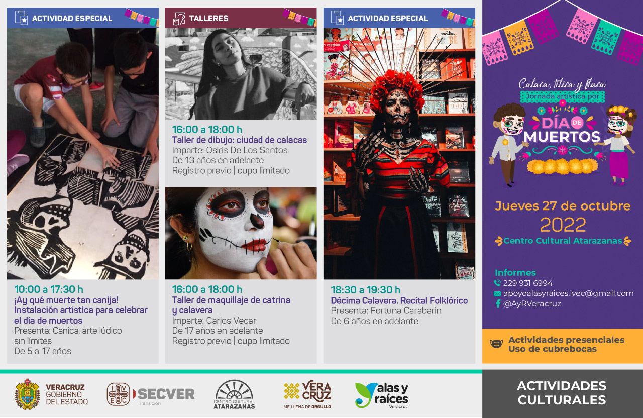 Conmemora IVEC el Día de Muertos con la jornada cultural Calaca, tilica y flaca