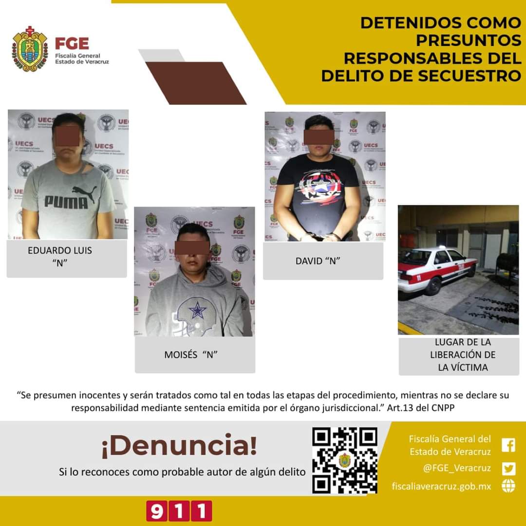 Liberan a secuestrado y detienen a 3 presuntos delincuentes, uno de ellos ex oficial de SSP