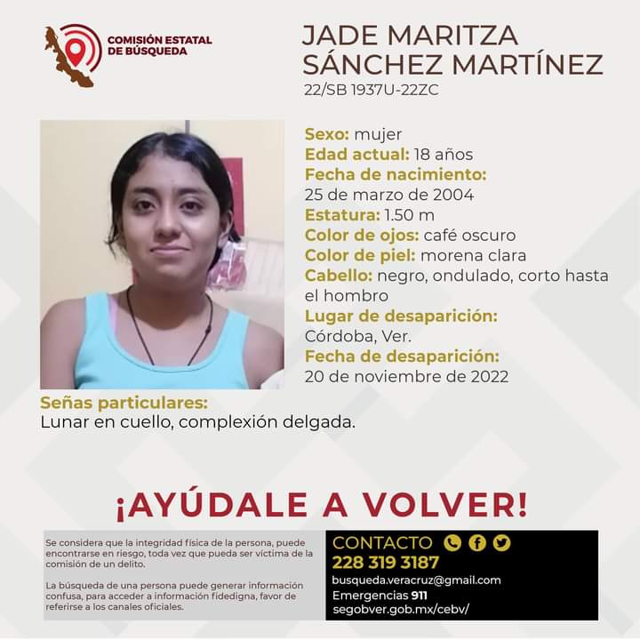 Reportan desaparición de mujer en Córdoba