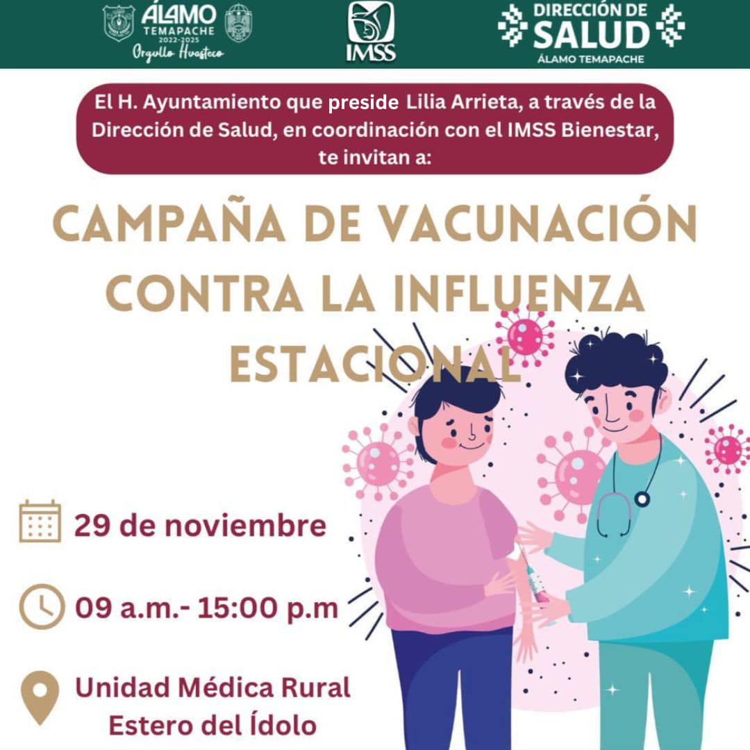 Inicia aplicación de la vacuna estacional en Álamo Temapache