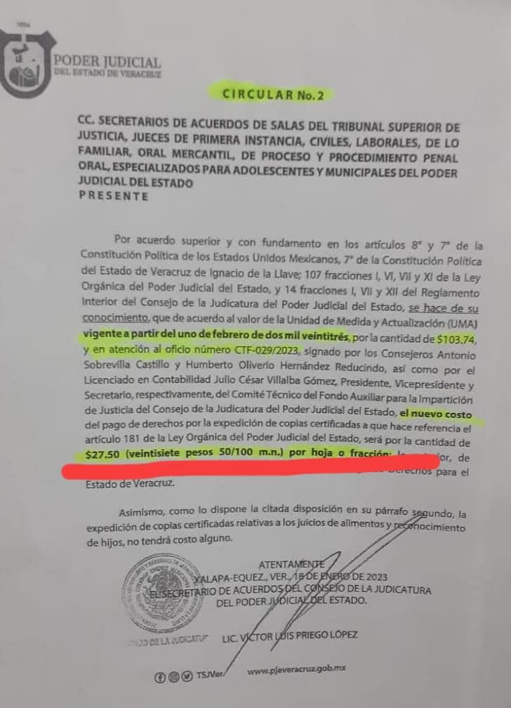 Abogados se pronuncian contra aumento a copias certificadas en el Poder Judicial