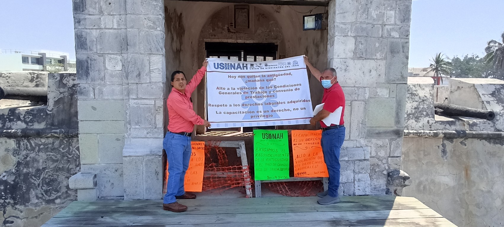 Protestan sindicalizados del INAH contra violaciones a derechos laborales