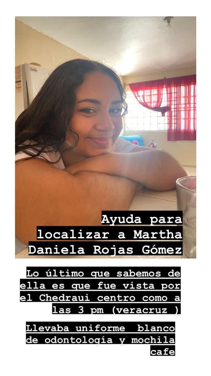 Localizan a Martha Daniela Rojas, estudiante de la UV desaparecida en Veracruz