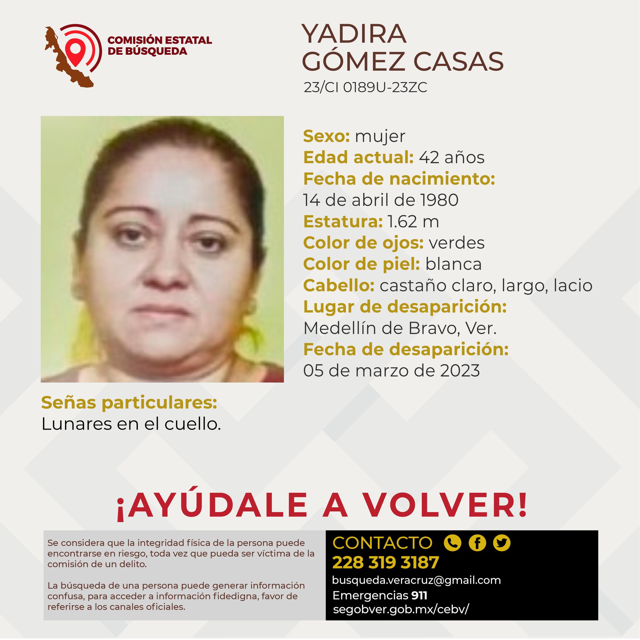 Reportan la desaparición de una mujer en Medellín de Bravo