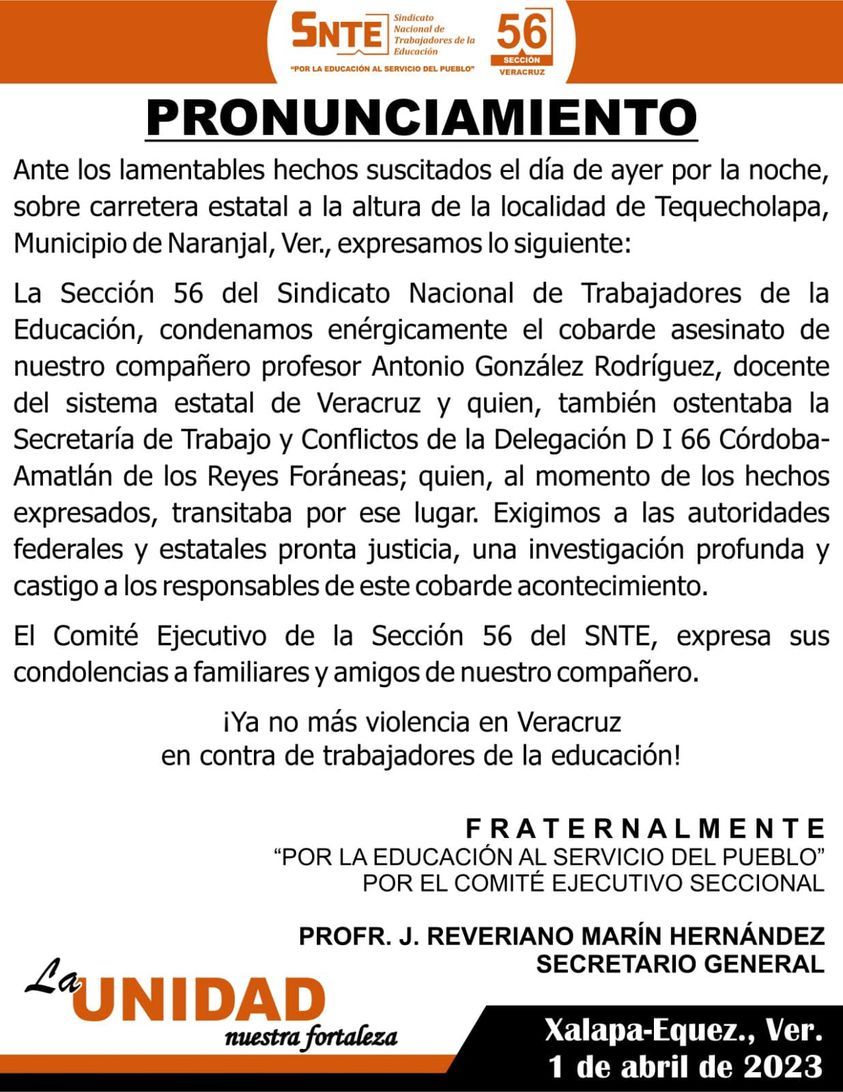 Maestro y estudiante mueren durante persecución policiaca; SNTE pide aclarar los hechos