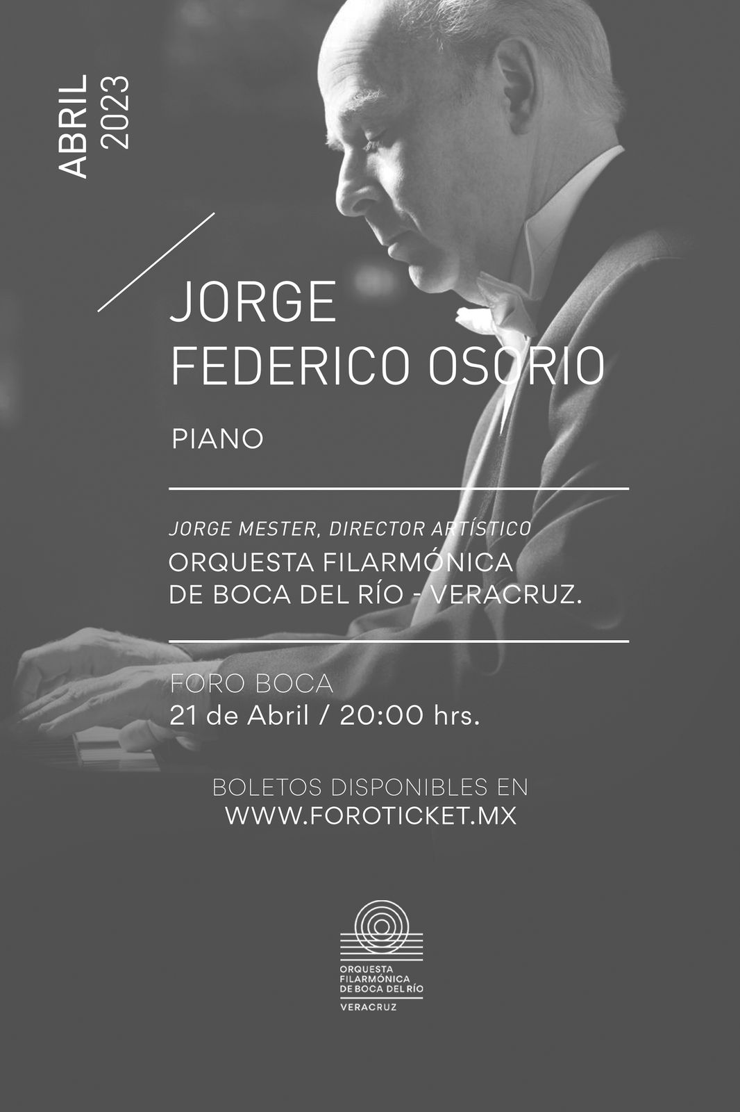 Este viernes 21 de abril, gran concierto de la Orquesta Filarmónica Boca del Río-Veracruz en el Fo
