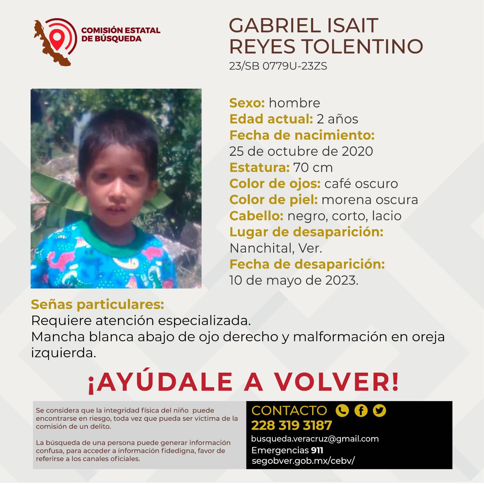 Comisión de Búsqueda reporta desaparición de cinco personas en Veracruz