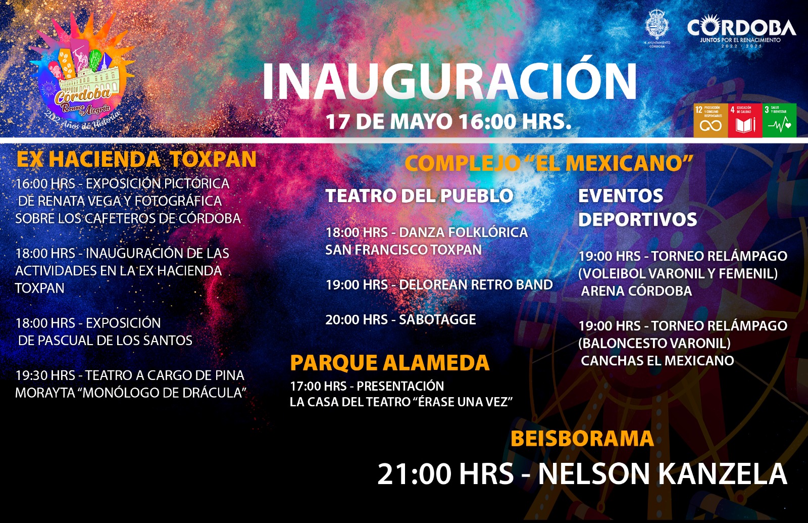 Con una cartelera musical, cultural y deportiva inicia la Feria Renace la Alegría 2023