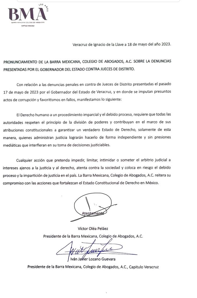 Someter al arbitrio judicial a intereses ajenos a la justicia atenta contra la sociedad: Abogados