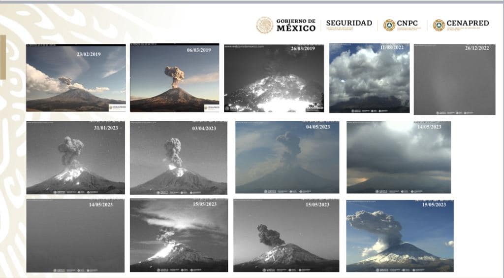 Volcán Popocatépetl pasa a amarillo fase 3 por incremento de actividad volcánica