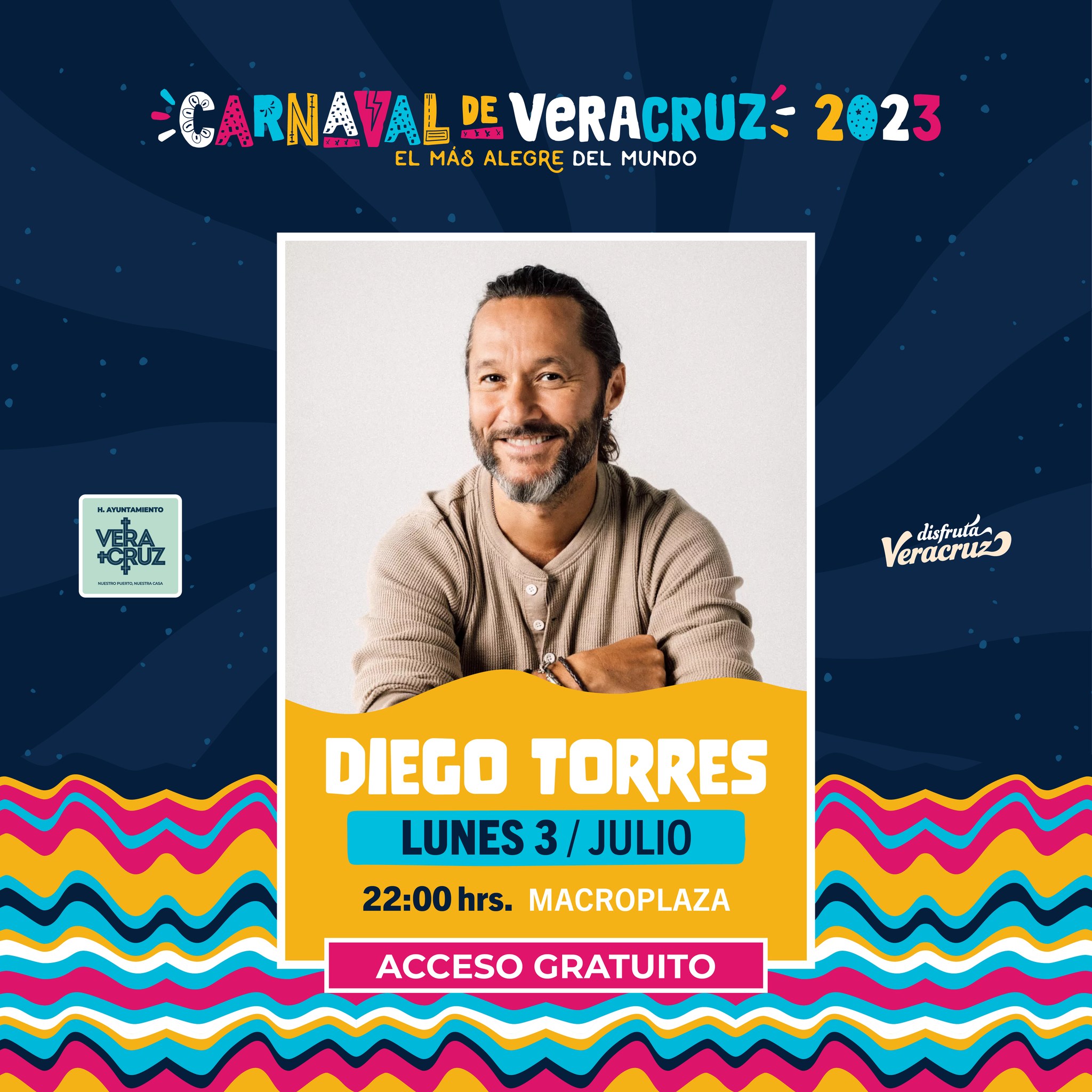 Diego Torres dará concierto gratuito en Carnaval de Veracruz