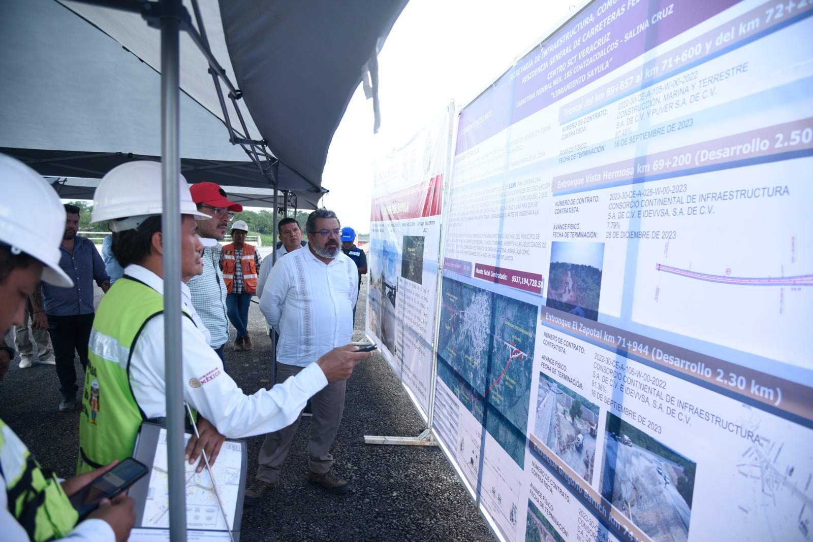 Supervisa titular de la SICT la carretera Acayucan-La Ventosa y el libramiento Sayula