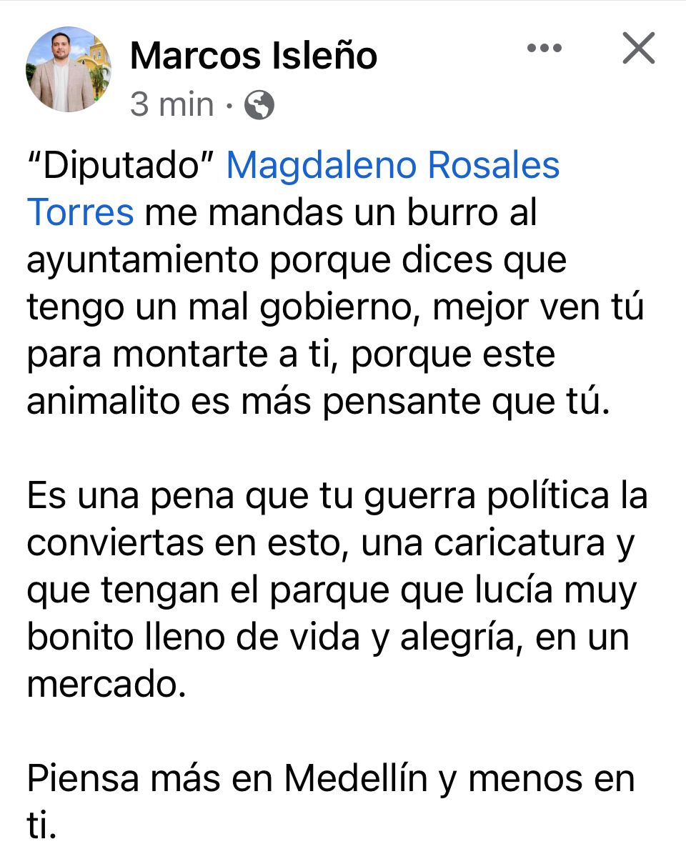 Alcalde de Medellín y diputado de Morena  se comparan con un burro