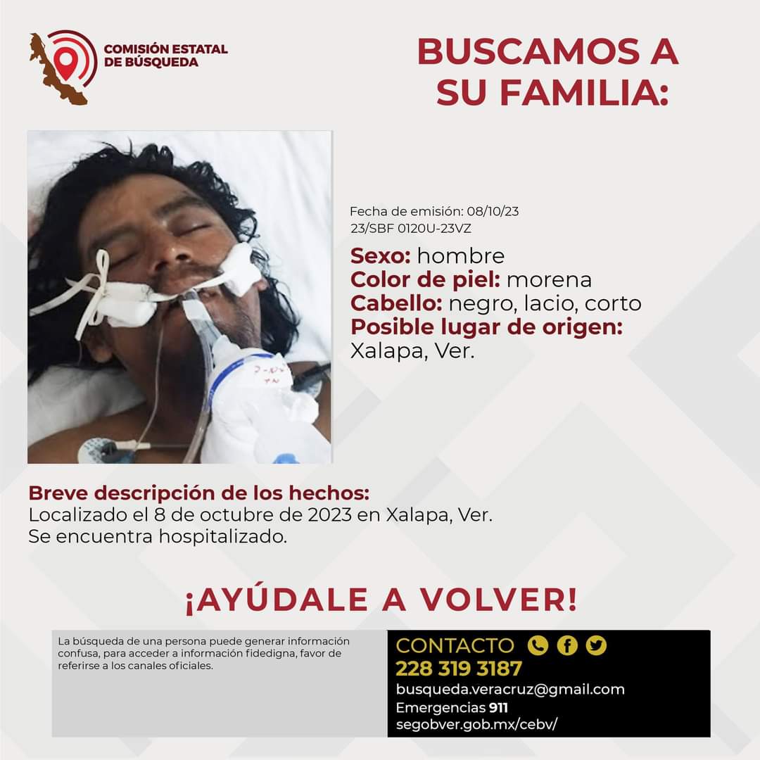 Se busca a 6 veracruzanos desaparecidos y a familia de joven localizado en Xalapa