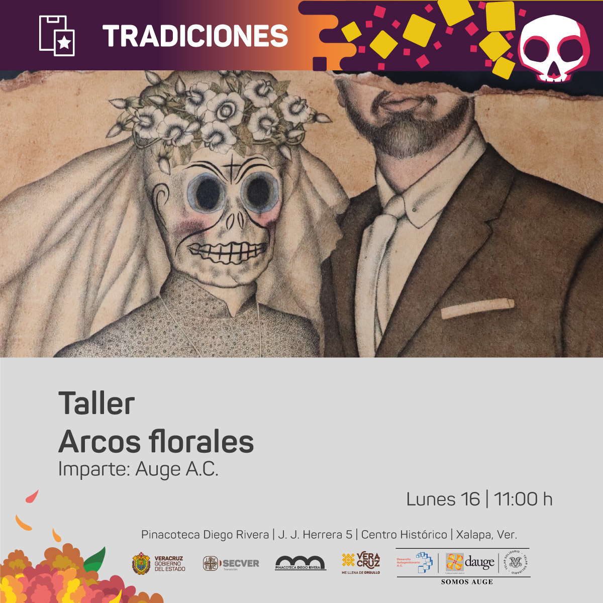 Se invita al taller creativo Arcos florales en la Pinacoteca Diego Rivera