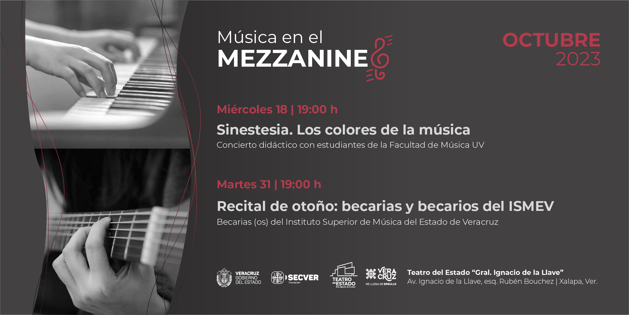 En octubre dos recitales del programa Música en el Mezzanine, en el Teatro del Estado