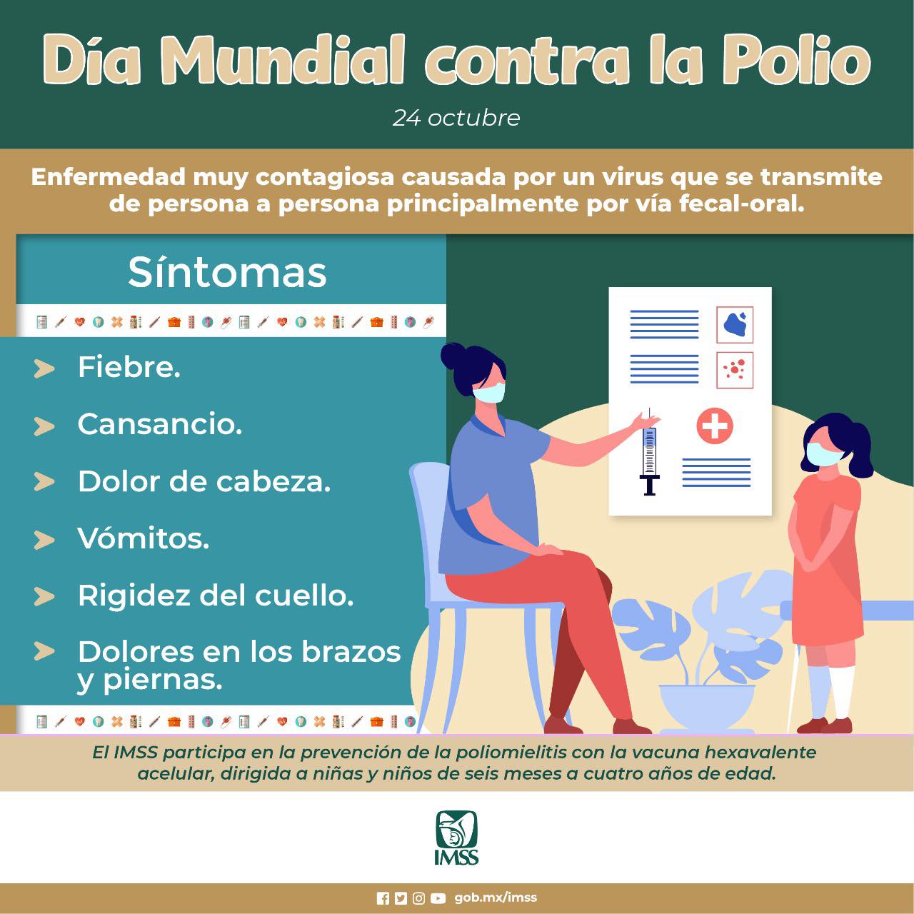 Importante vacunarse contra la poliomielitis