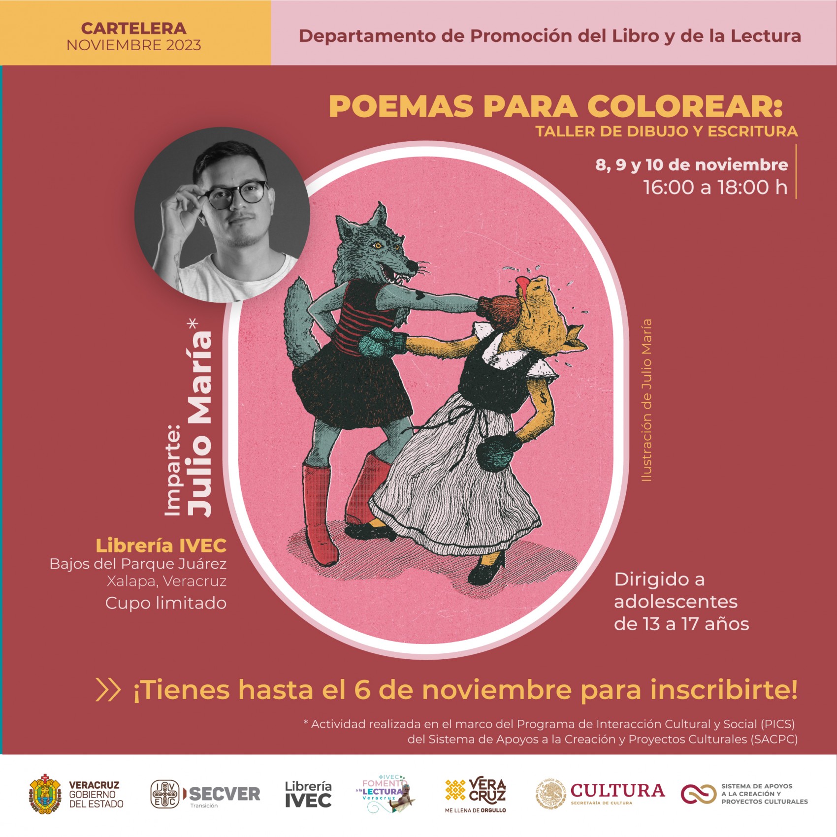 Invita IVEC al taller “Poemas para colorear: ejercicios de dibujo y escritura”
