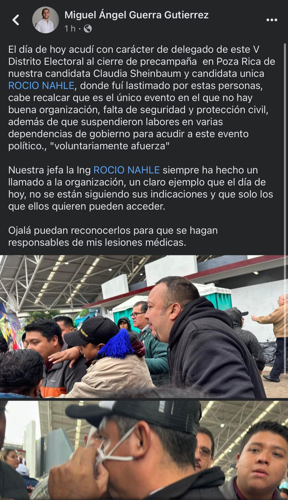 Impiden el paso y agreden a delegado del Partido Verde en evento de Sheinbaum en Poza Rica