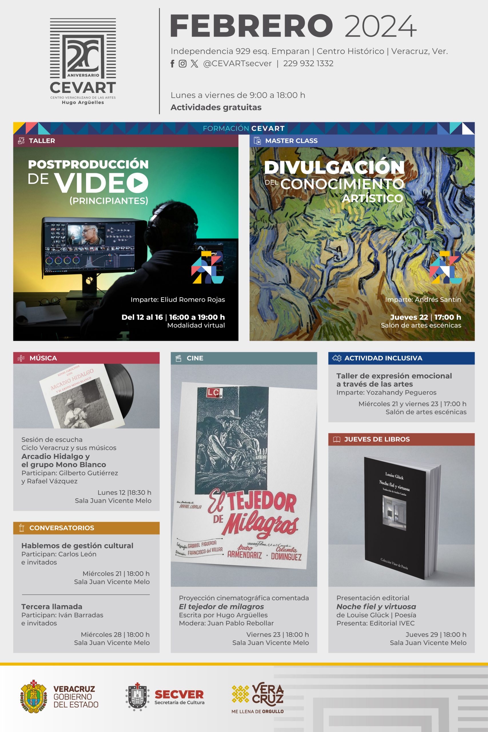 Conoce la cartelera que ofrece el Cevart durante febrero