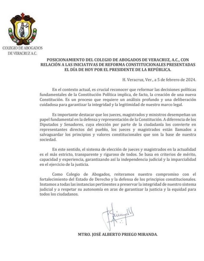 Abogados llaman a preservar la integridad del sistema judicial del país tras anuncio de iniciativa presidencial