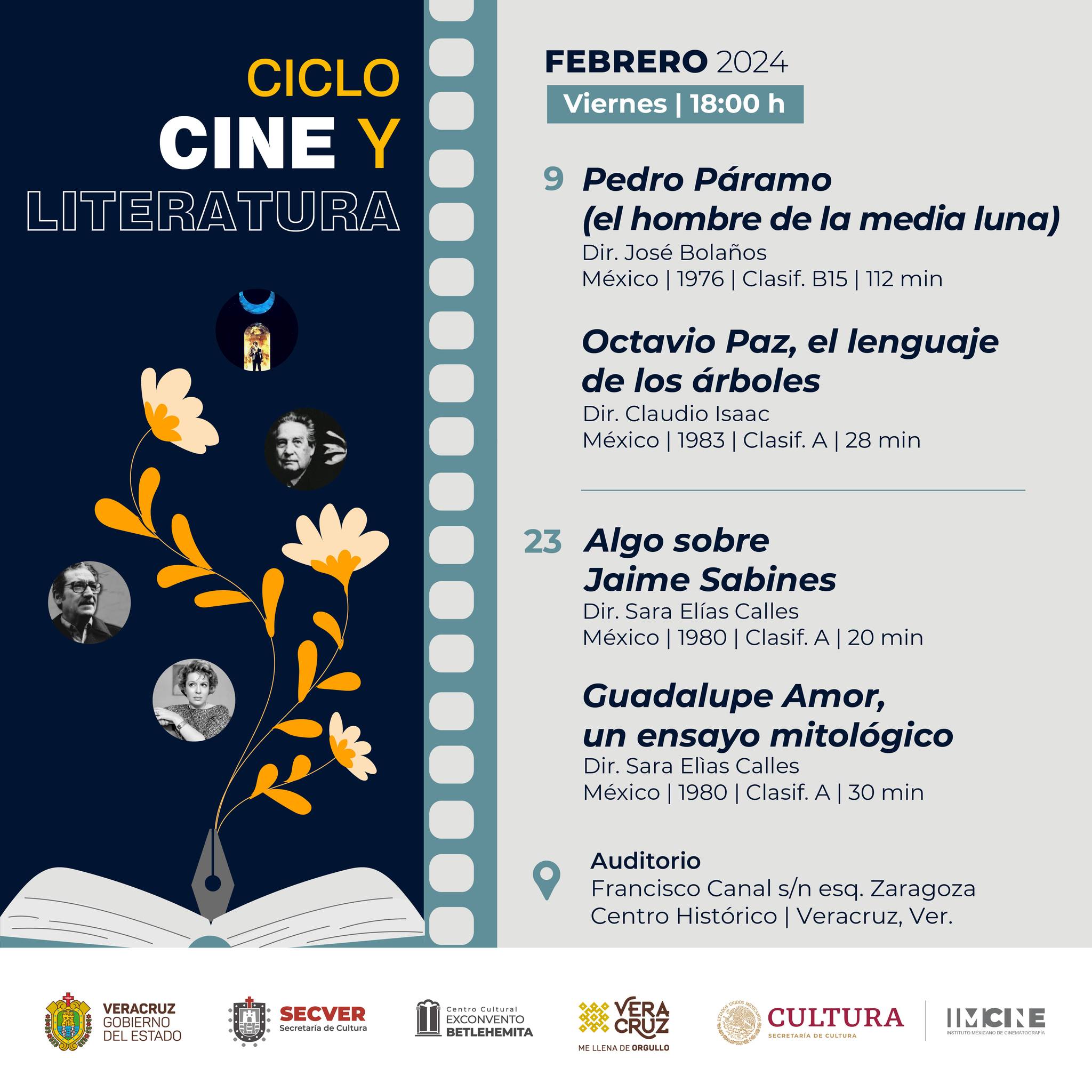 Disfruta el ciclo “Cine y literatura” en el Centro Cultural Exconvento Betlehemita